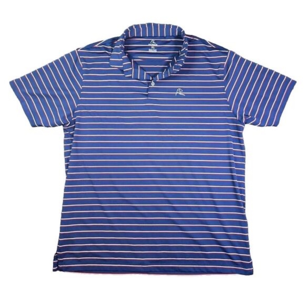 Rhoback USA Flag American Golf Polo Shirt Logo Red White Blue XL Men